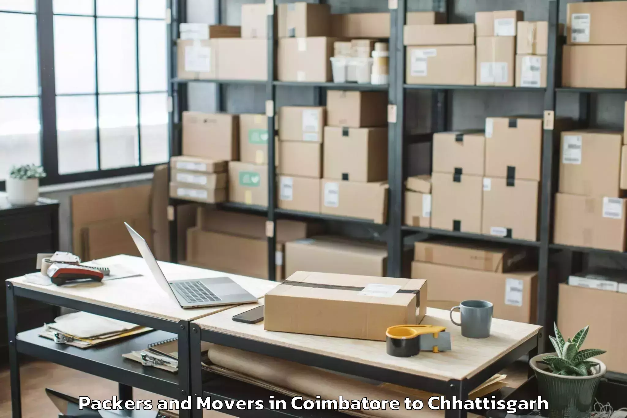 Affordable Coimbatore to Chhattisgarh Packers And Movers